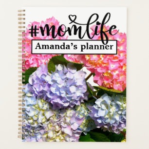 Hydrangea Bouquet, pink purple blue yellow flowers Planner