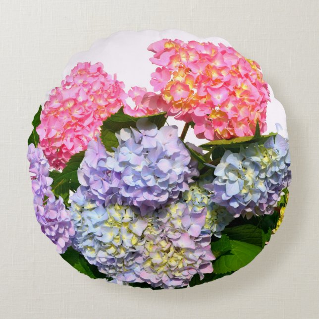 Hydrangea Bouquet Round Cushion (Front)