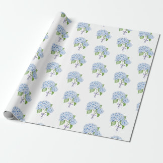 Hydrangea bow grandmillenial preppy floral wrapping paper