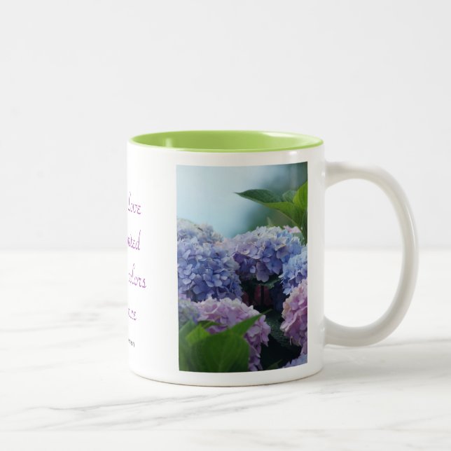 Hydrangea BQT Mug- personalise Two-Tone Coffee Mug (Right)
