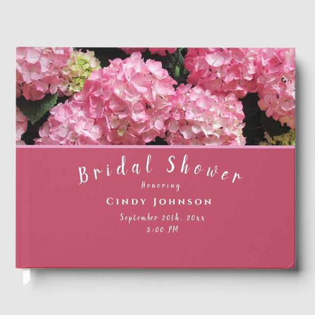 Hydrangea  Bridal Shower Guest Book (Front)