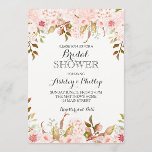 hydrangea bridal shower invitation