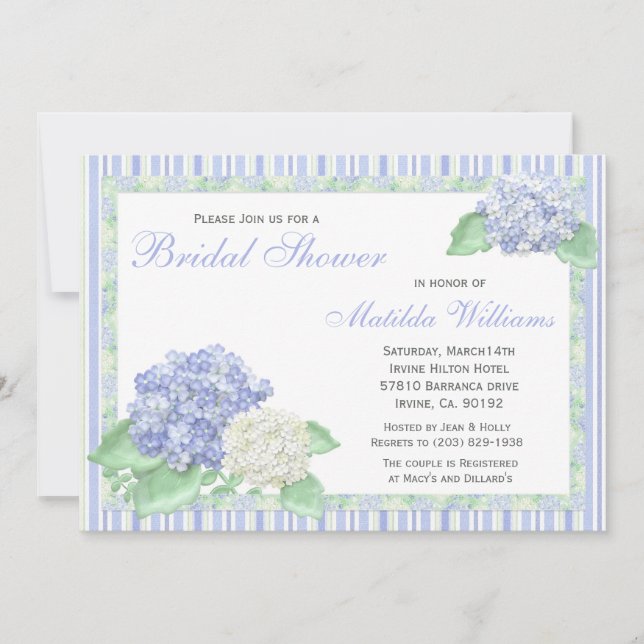 Hydrangea Bridal Shower Invitation (Front)
