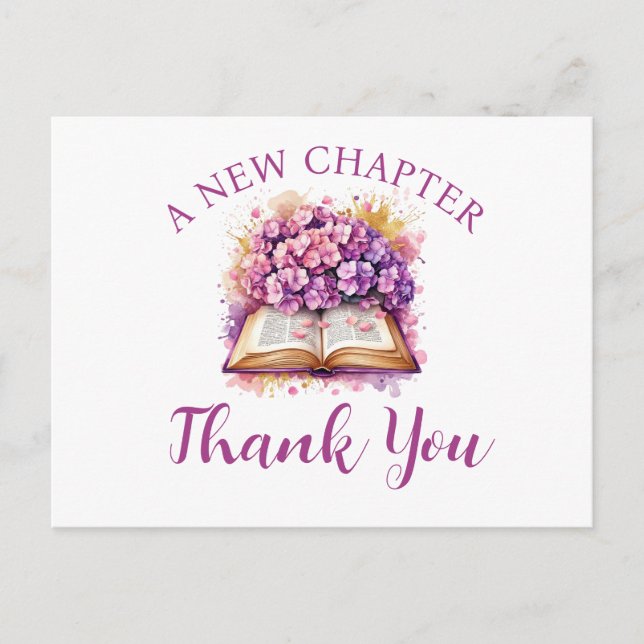Hydrangea  Bridal Shower Thank You Postcard (Front)