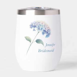 Hydrangea Bridesmaid Wine Tumbler