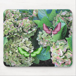 Hydrangea & Butterfairies Mouse Pad
