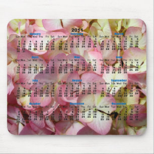 Hydrangea Calendar Mouse Pad