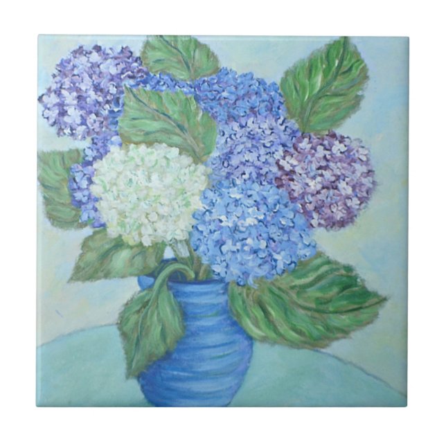 Hydrangea Ceramic Tile (Front)