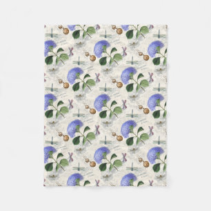 Hydrangea Collage Fleece Blanket