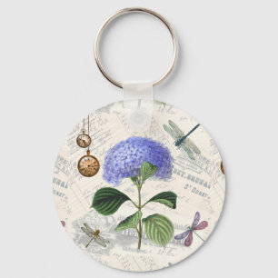Hydrangea Collage Key Ring