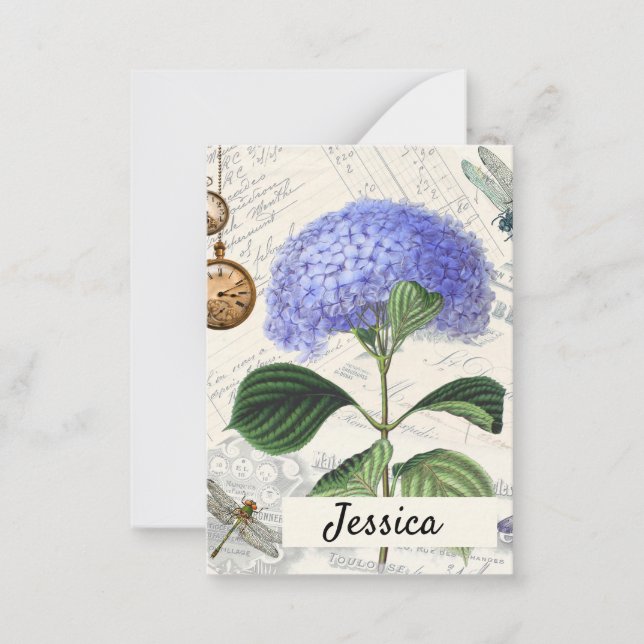 Hydrangea Collage Personalised Card (Front)