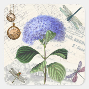 Hydrangea Collage Square Sticker