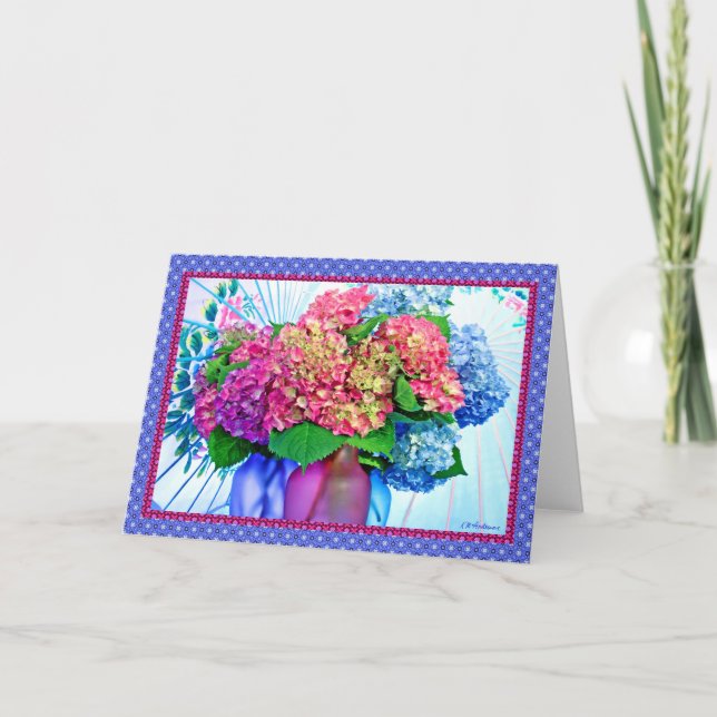 Hydrangea colours & borders III Card (Front)