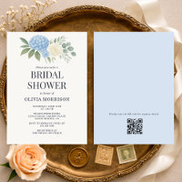 Hydrangea Eucalyptus QR Code Bridal Shower