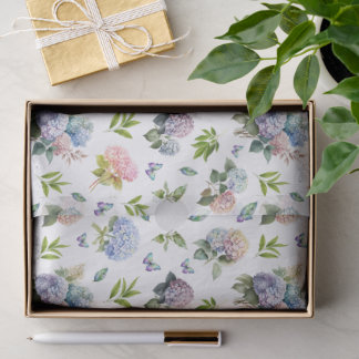 Hydrangea Floral Blue and Pink Tissue Paper