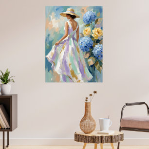 Hydrangea Floral Fashion Painting Poster