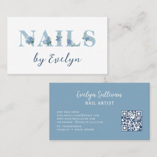 Hydrangea Floral Letters Nails Business Card