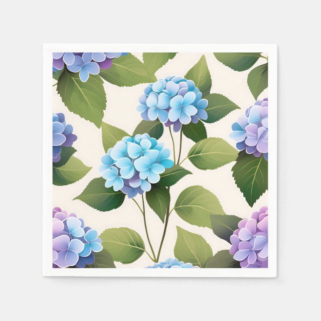 Hydrangea Floral Pattern Napkin (Front)