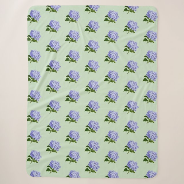 Hydrangea Floral Throw Blanket (Front)