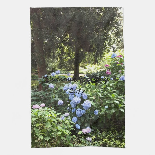Hydrangea Floral Trees Nature Photography Tea Towel (Vertical)