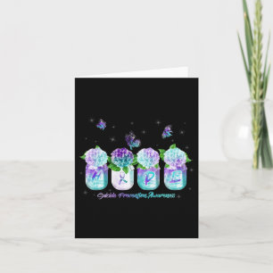 Hydrangea Flower Butterfly Suicide Prevention Awar Card