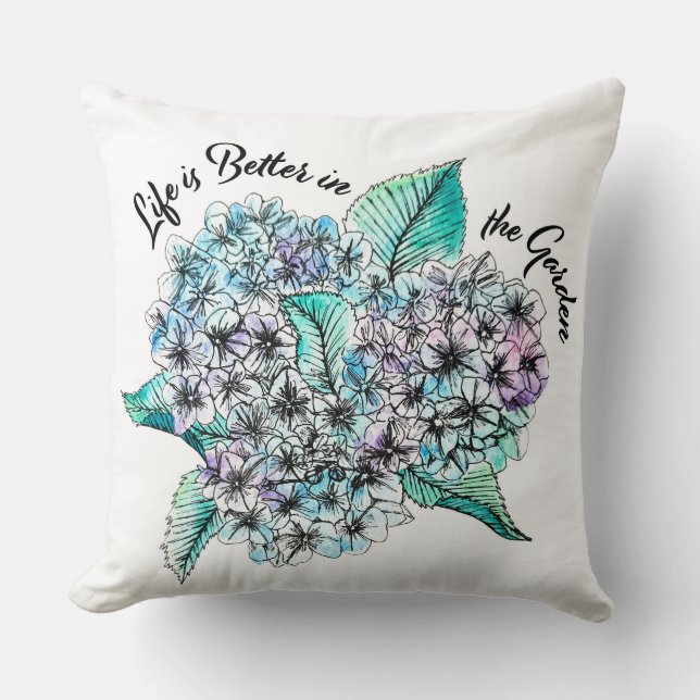 Hydrangea flower cushion (Front)