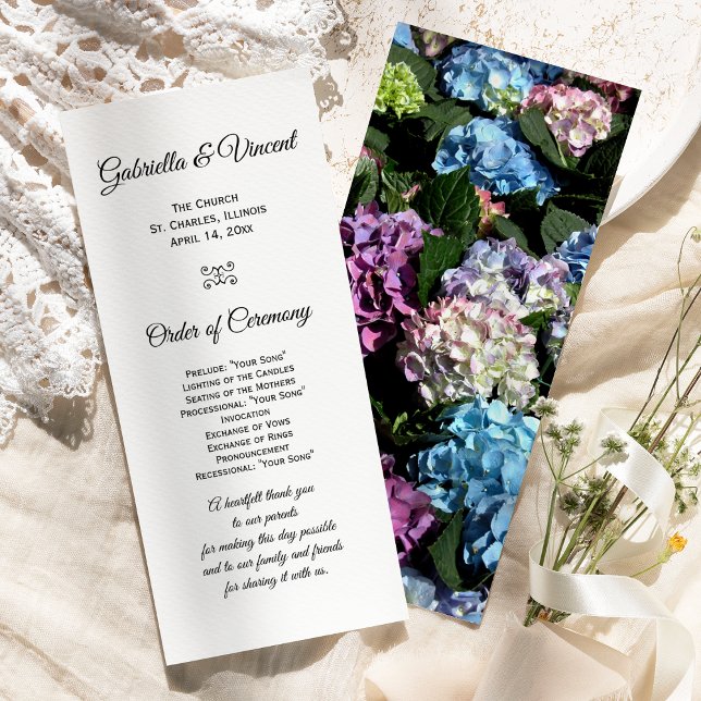 Hydrangea Flower Frame Wedding Program (Creator Uploaded)