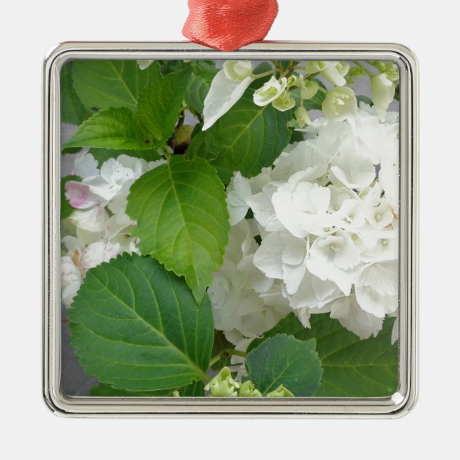 Hydrangea Flower Green White Nature Garden Plants Metal Tree Decoration (Front)