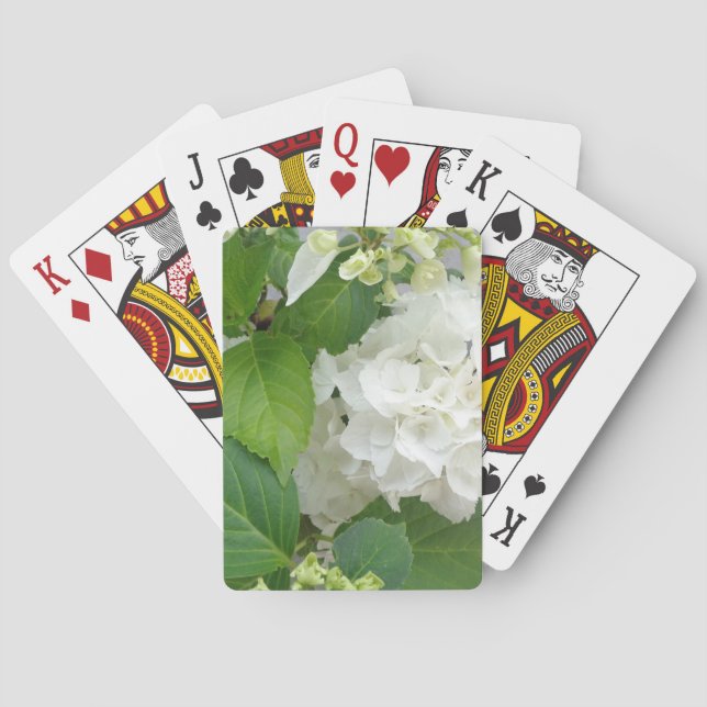 Hydrangea Flower Green White Nature Garden Plants Playing Cards (Back)