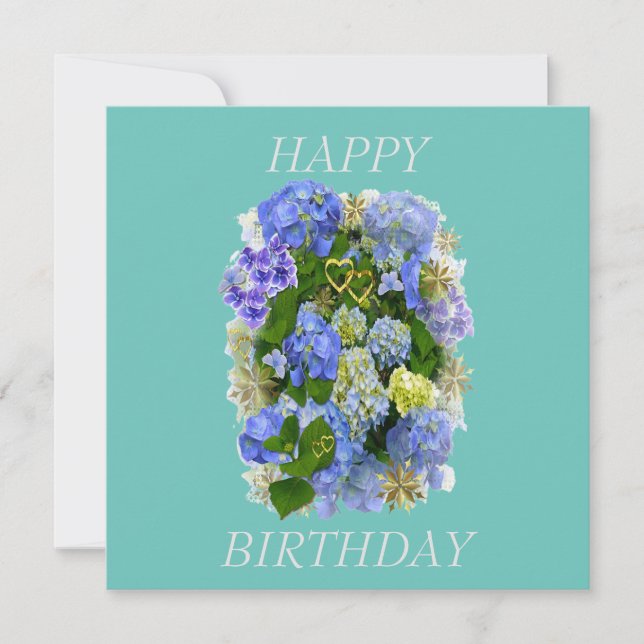 HYDRANGEA FLOWER HAPPY BIRTHDAY  (Front)
