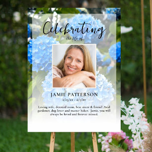 Hydrangea Flower Life Celebration Photo Funeral  Poster