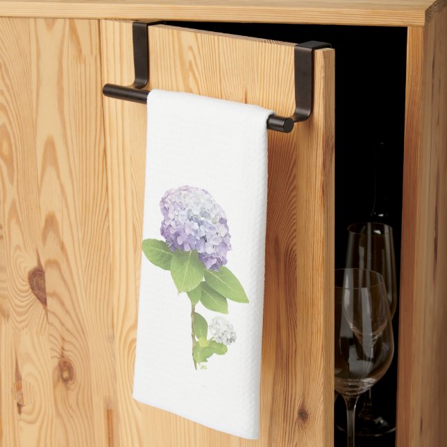 Hydrangea Flower, purple Tea Towel (Thirds Fold)