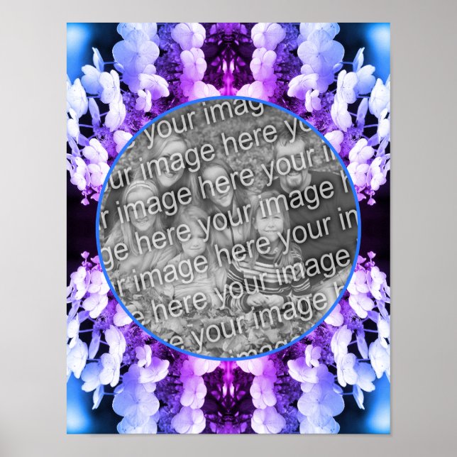Hydrangea Flower Tinted Frame Add Your Photo    Poster (Front)