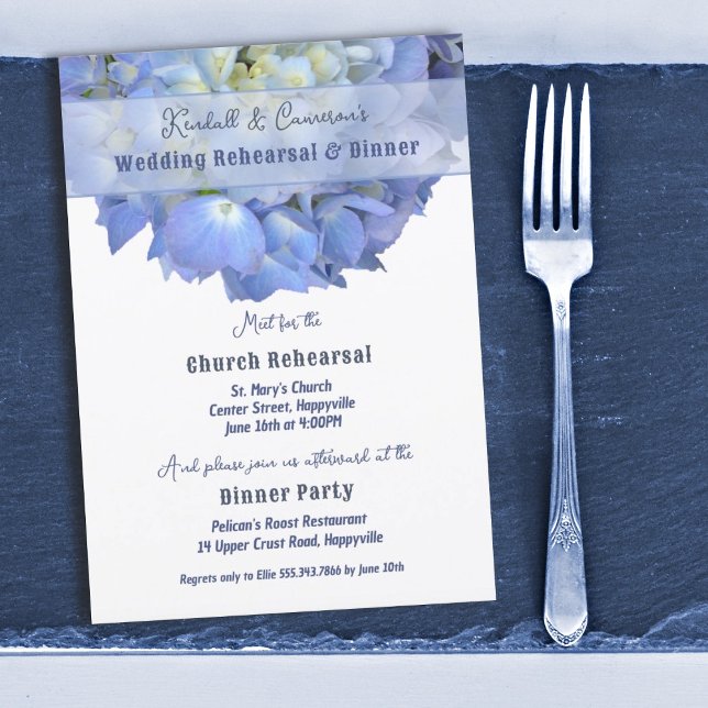 Hydrangea Flower Wedding Rehearsal Dinner Invitation (Creator Uploaded)