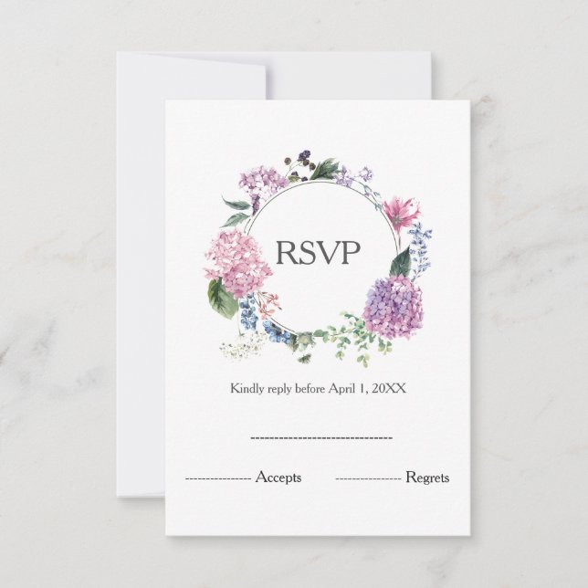 Hydrangea flower wreath RSVP (Front)