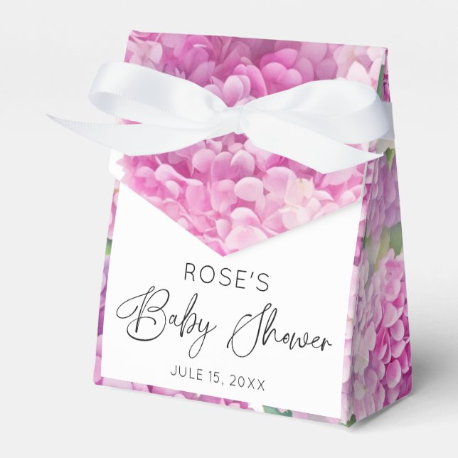 Hydrangea Flowers Baby Shower Favour Box (Front Side)