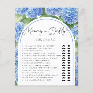 Hydrangea Flowers Baby Shower Games Mummy or Daddy