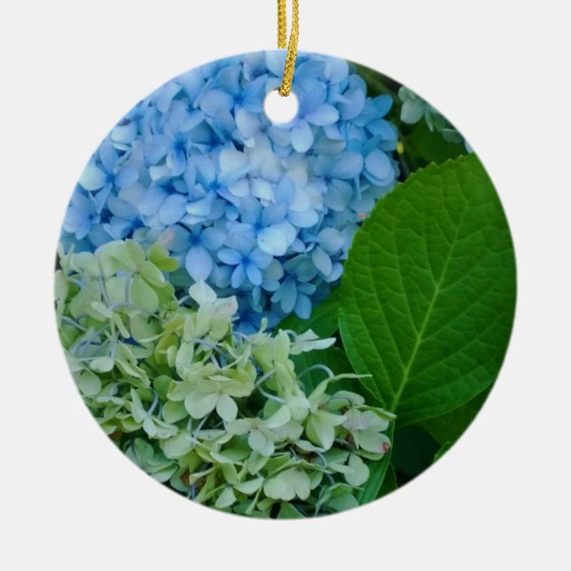 Hydrangea Flowers Ceramic Ornament (Front)