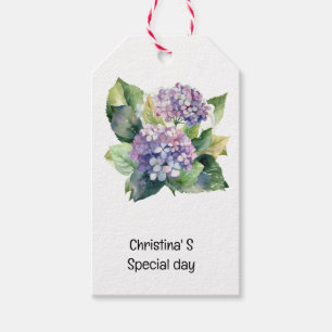  Hydrangea flowers flora florist lover watercolor Gift Tags