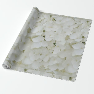 Hydrangea Flowers Floral White Elegant Blossom Wrapping Paper
