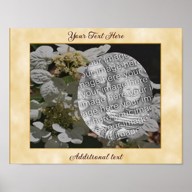 Hydrangea Flowers Frame Create Your Own Photo Poster (Front)