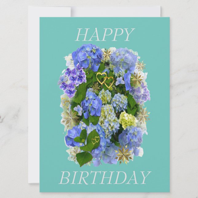 HYDRANGEA FLOWERS HAPPY BIRTHDAY  (Front)