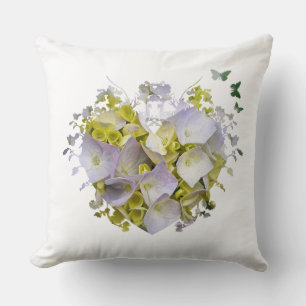 Hydrangea Flowers in a Heart Cushion