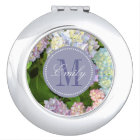 Hydrangea Flowers Monogram Personalised Compact
