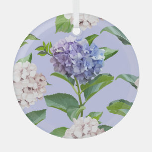 Hydrangea flowers: multicolor floral texture. glass tree decoration