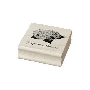 Hydrangea Flowers Personalised Rubber Stamp