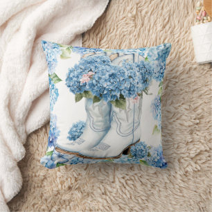 Hydrangea flowers watercolor Cushion