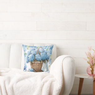 Hydrangea flowers watercolor Cushion