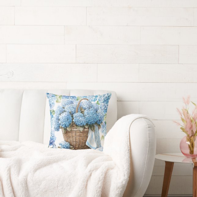  Hydrangea flowers  watercolor Cushion (Couch)