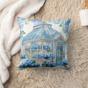 Hydrangea flowers watercolor Cushion